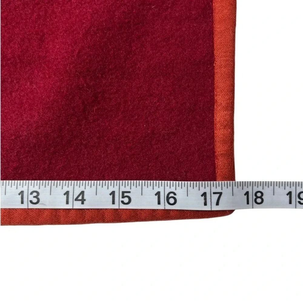 Crate & Barrel Soho Felt Wool Blend Placemats Set of 3 Red‎ Orange Patchwork